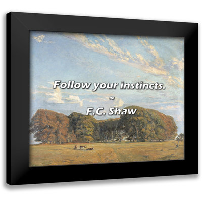 F.C. Shaw Quote: Follow your instincts.