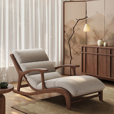 Fauteuil inclinable en bois massif de 62,99 po de style chinois
