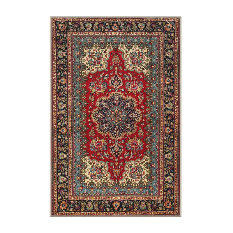 Tapis traditionnel rouge / brun Eriksson, Rectangle 4 pi x 6 pi