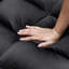 Lit en velours gris foncé, 31 pliable, dossier réglable, table d'appoint avec sac de rangement et coussins, coussins pliables pour un espace de vie confortable