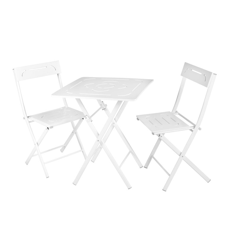 Kincannon 2 - Person Solid Wood Patio Dining Set Square Table, White, White