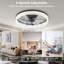 Ventilateur de plafond moderne en cristal intelligent, moteur à courant continu silencieux avec contrôle de l'application