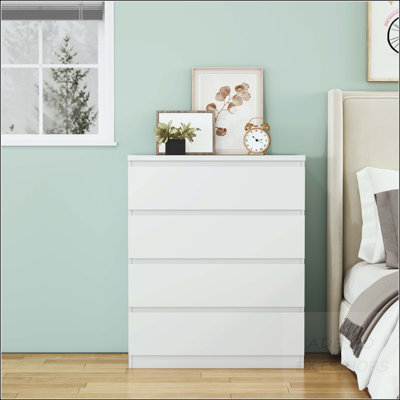 4-Drawer Handle-Free Dresser - Compact 31.5" Storage Chest