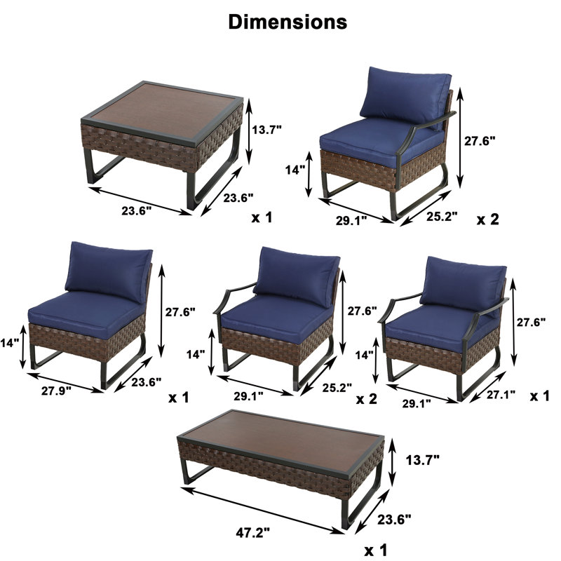 Clarysville 6 - Person Patio Conversation Set with Cushions