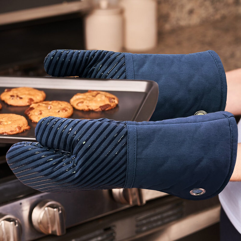 FabStyles Cotton Oven Mitt Set, Blue