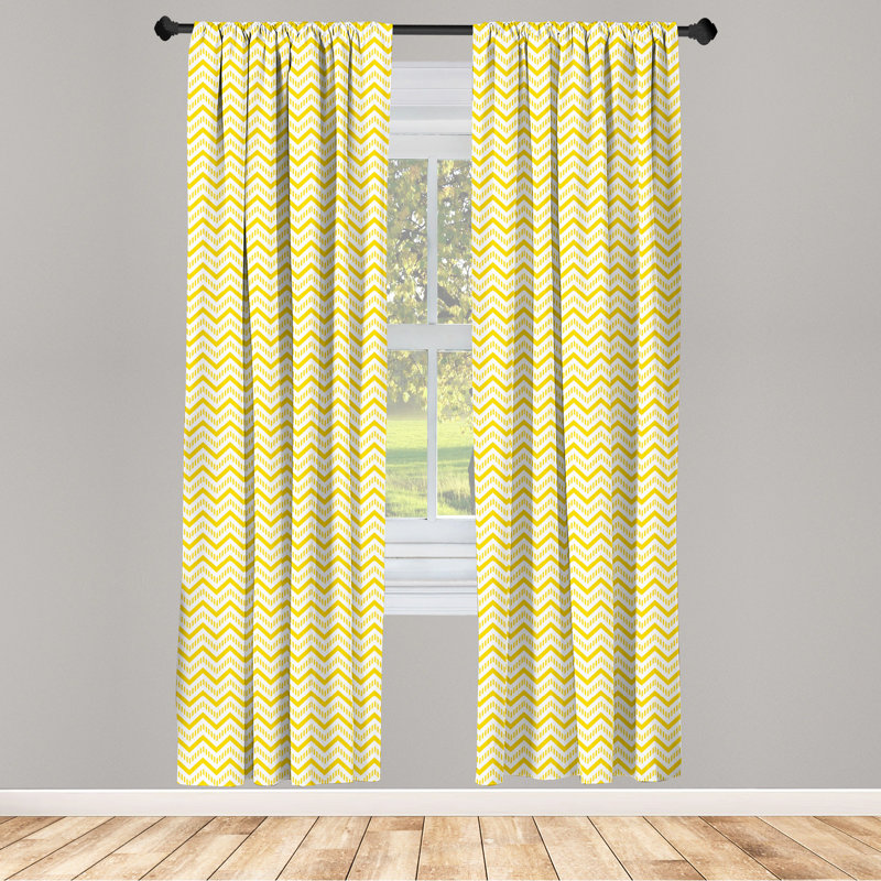 Semi-Sheer Rod Pocket Sliding Panel, 28" x 95", Yellow