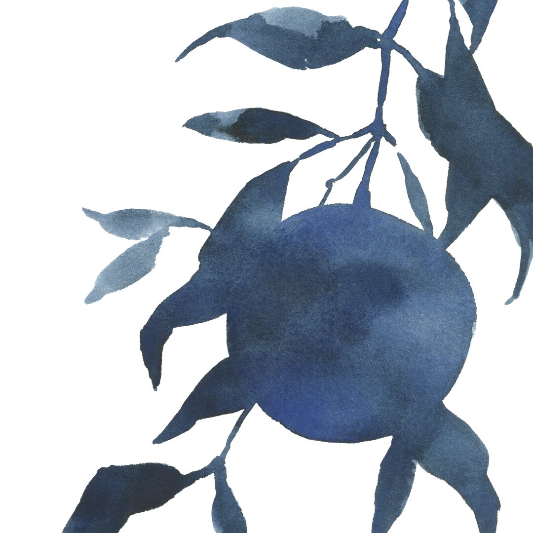 Leinwandbild Indigo Oranges I von Emma Caroline