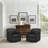 Whitlock Leather Match Swivel Barrel Chair-90734630