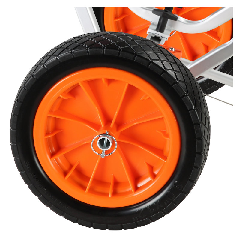 Chariot de kayak robuste avec pneus solides de 12 po - Remorque de canot en aluminium réglable et planche à pagaie (capacité de 450 lb)