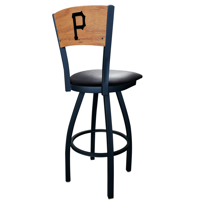 Tabouret tournant NCAA, Vinyle noir, Bar Stool (30" Seat Height), Pittsburgh Pirates