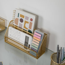 Gold Stationery Desk Organizer Set Modern Office Supplies Rose