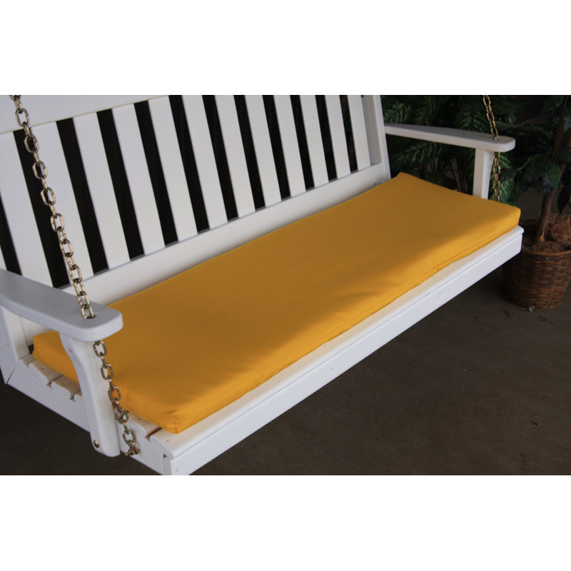 Outdoor Bench Cushion, Yellow, 2" H x 68" W x 17" D