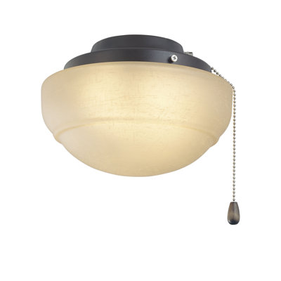 Low Profile Linen Glass 1-Light Ceiling Fan Globe