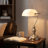 Kandace Antique Vintage Nickle Sleek White Glass Shade Bankers Table Lamp With Pull Switch For Living Room-122625798-129105554