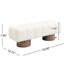 Banc en chenille beige avec capacité de poids de 300 lb, sans assemblage, convient pour la salle à manger, le salon et le lit, hauteur 17 po
