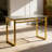 51" Modern Minimalist Rectangular Glass Dining Table for 4-6 with 0.31" Tempered Glass Tabletop and Metal Legs-1668610065