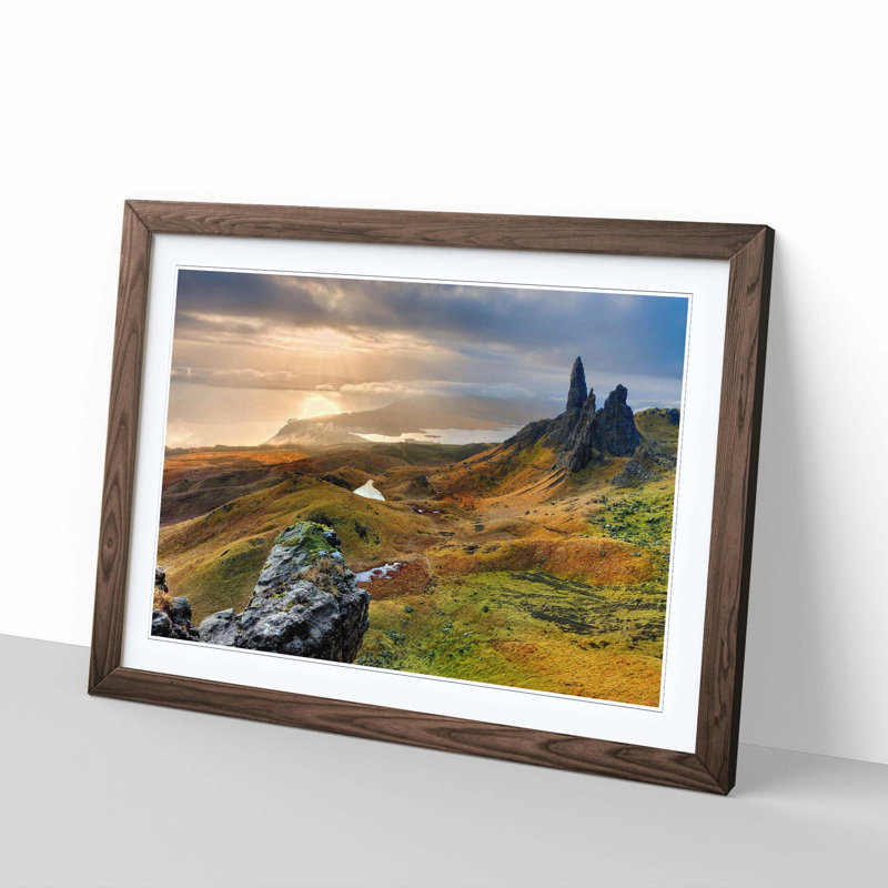 Landscape Isle of Skye Scotland 2 Framed Photographic - Framed Print, Walnut