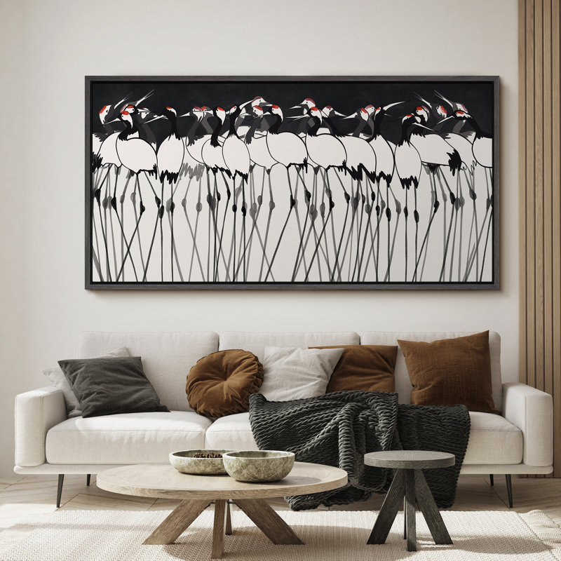 Cranes in Formation Framed Canvas - B...