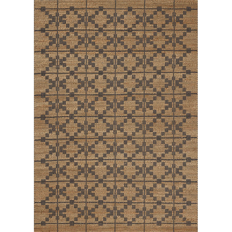 Judy Natural and Graphite Diamond Pattern Handwoven Rug