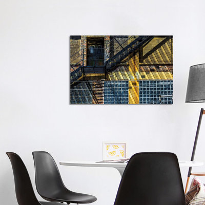 Dearborn And Maple Fire Escape by Raymond Kunst - No Frame Gallery-Wrapped Canvas Giclée on Canvas