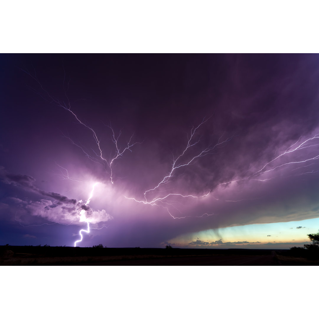 Lightning Veining Across Storm von Minerva Studio - Leinwandbild auf Leinwand