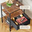 Table de chevet avec station de chargement, table de chevet haute de 27,7 pouces avec tiroir en tissu réglable, table de chevet, commode à tiroirs en tissu pour chambre à coucher, salon, brun rustique et noir-125528369