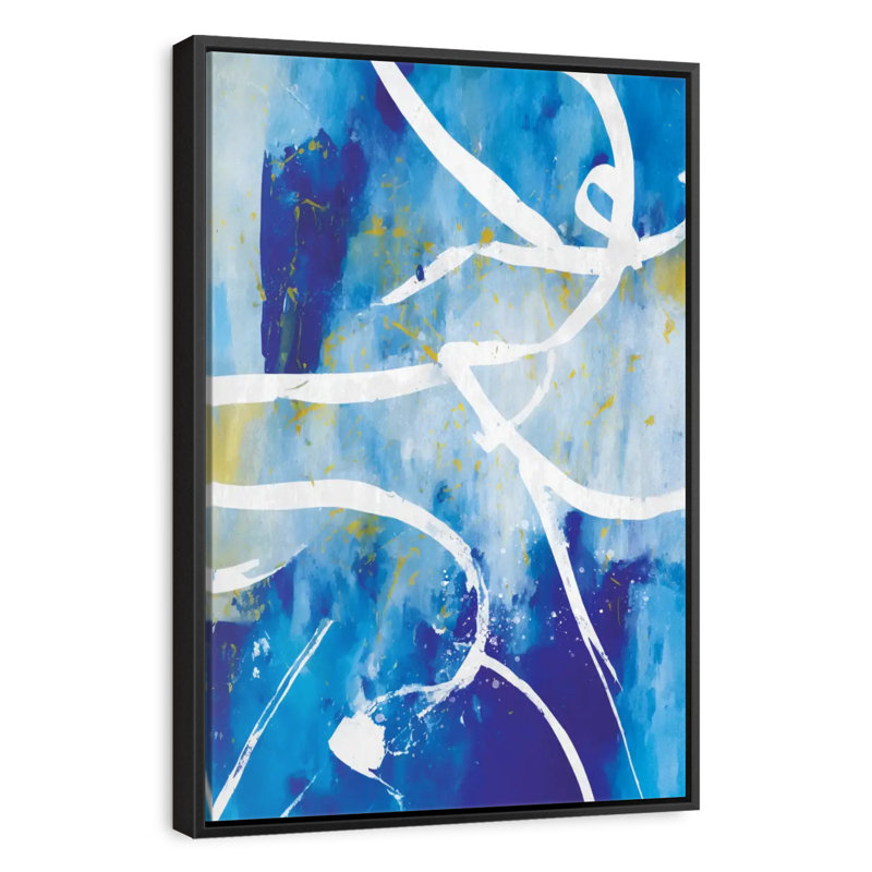 Walley White Gold Splatter, Floating Frame Black, 21" X 31"