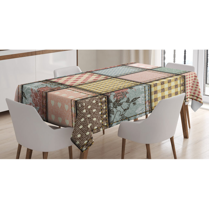 Shabby Flora Dining Room Kitchen Tablecloth, 70" L x 52" W