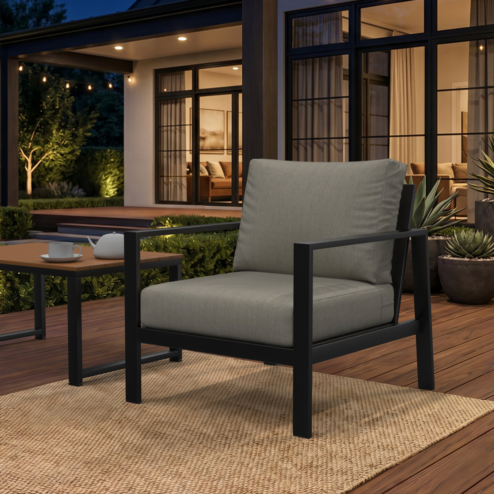 Lani Outdoor Sunbrella Seat/Back Cushion, Sunbrella® Spectrum Dove