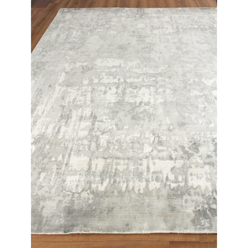 Murano Handmade Area Rug, Rectangle 12' x 15', Silver