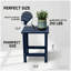 Table de bout extérieure Adirondack, table de bout de patio en PEHD, bleu marine