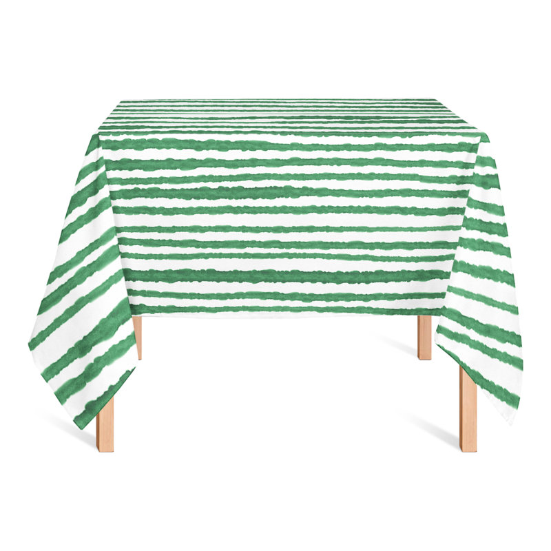 Nappe carrée à rayures en polyester, Vert