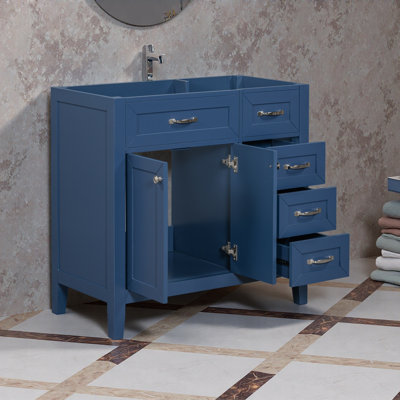 Bathroom Vanity Without Sink, Cabinet Base Only, Bathroom Cabinet With Drawers, Solid Frame And MDF Board