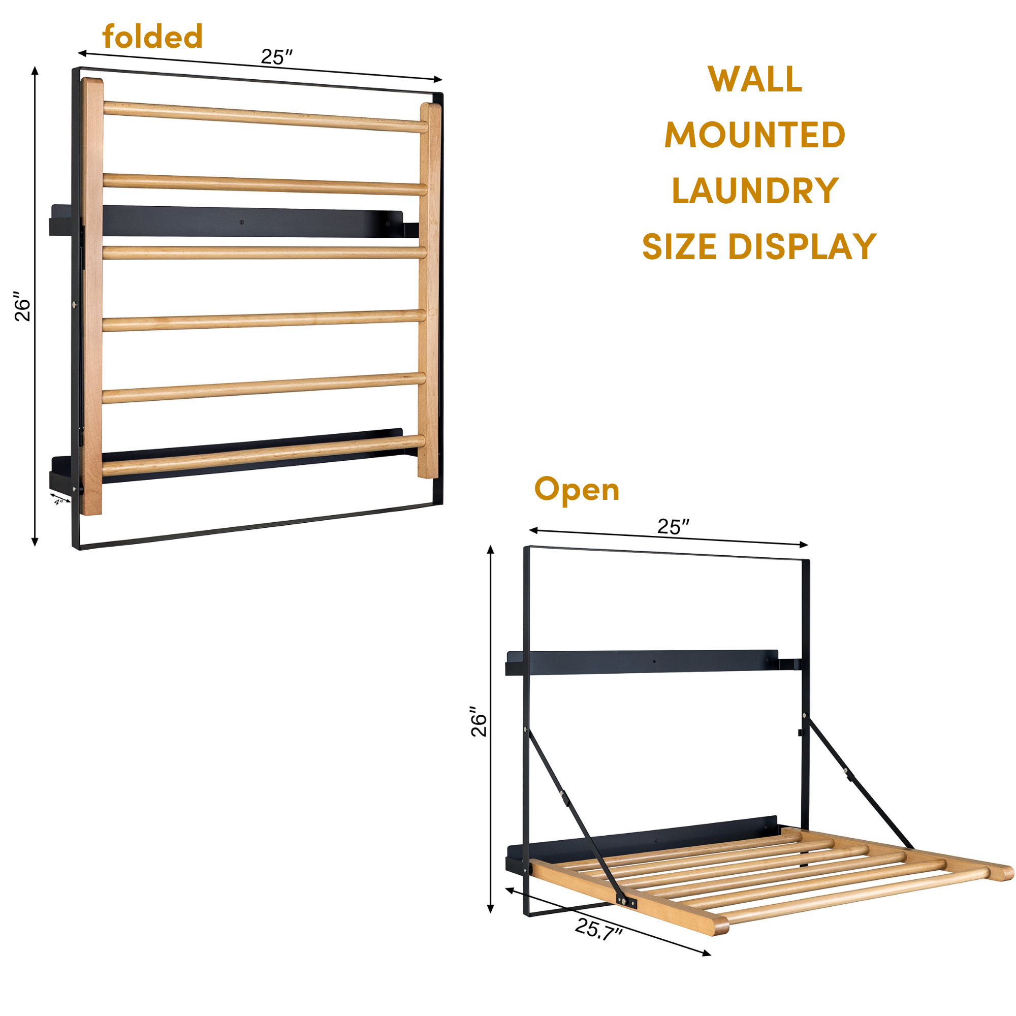 Drying Rack Measuremtns Rebrilliant Wall Mounted Clothes Drying Rack Laundry Drying Rack ...