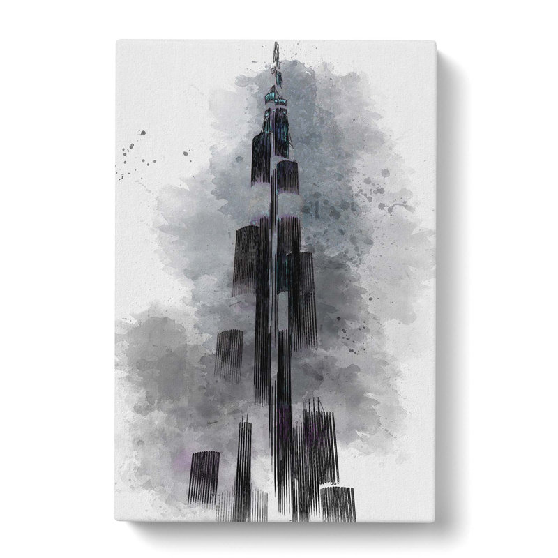 Burj Khalifa In Dubai In Abstract - Wrapped Canvas Print, 76cm H x 50cm W x 3cm D