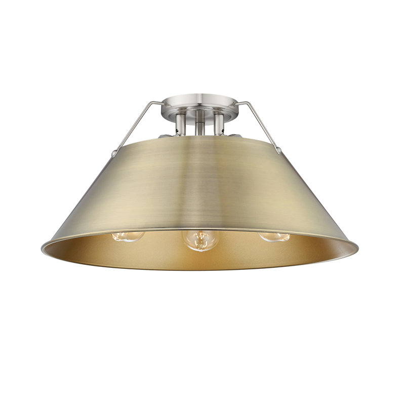 Weatherford Flush Mount, Aged Brass, Pewter