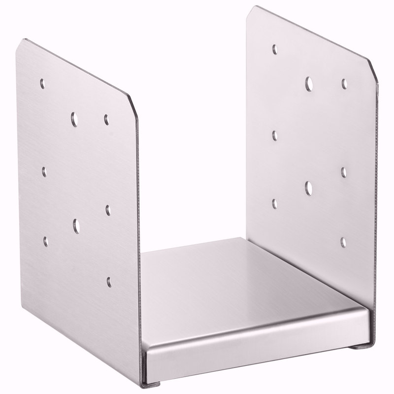 Base de poteau de 6 po x 6 po, support d'ancrage de poteau réglable en acier inoxydable de 1 pièce (5,9 x 5,5 po interne), base de poteau réglable pour support de balustrade de pavillon