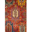 Tapis rouge / rouille / denim unique 4 pi 1 po x 6 pi Timani