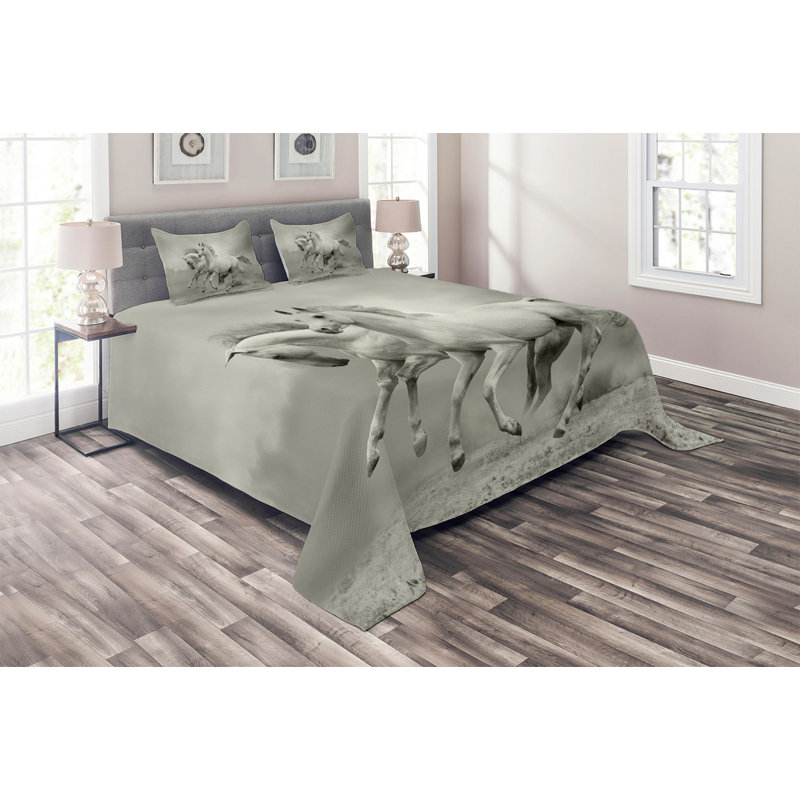 Hypnotic Farmhouse / Country Polyester Coverlet, King Bedspread + 2 Shams