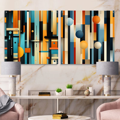 Ruben - Ensemble de 2 peintures murales abstraites en acrylique