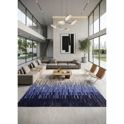 Tapis bleu / ivoire Abani Rugs Hide