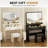Makeup Vanity Desk with Mirror and Lights, Vanity Table and Chair Set with 4 Drawers and Charging Station, Bedroom Dresser LED Mirror Stepless Dimmable & 3 Color Modes Adjustable-67034107