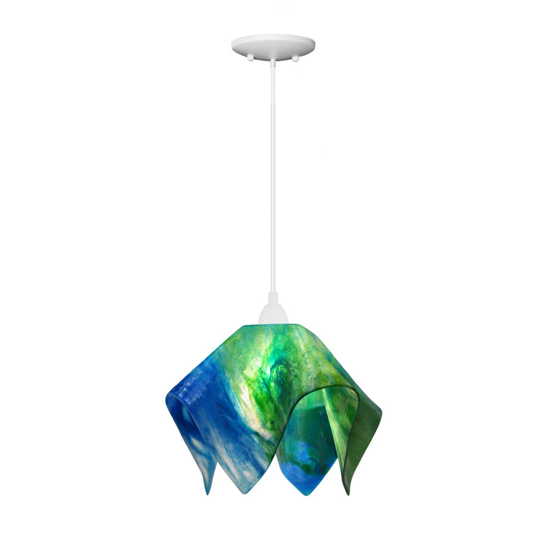 Luminaire suspendu Amergin, Grand, Blanc, Fougère