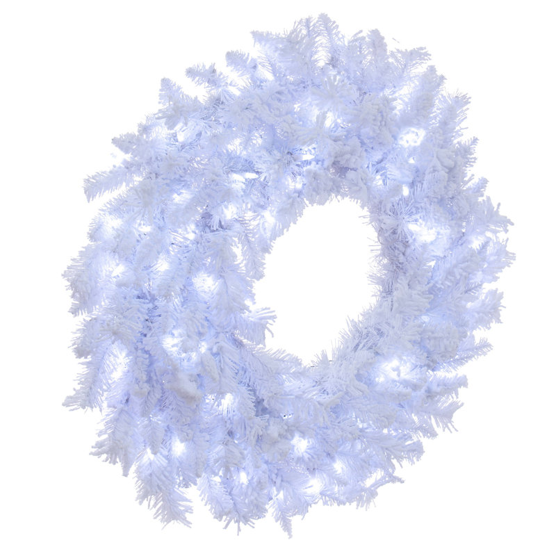 Flocked PVC Wreath, 24" H x 24" W