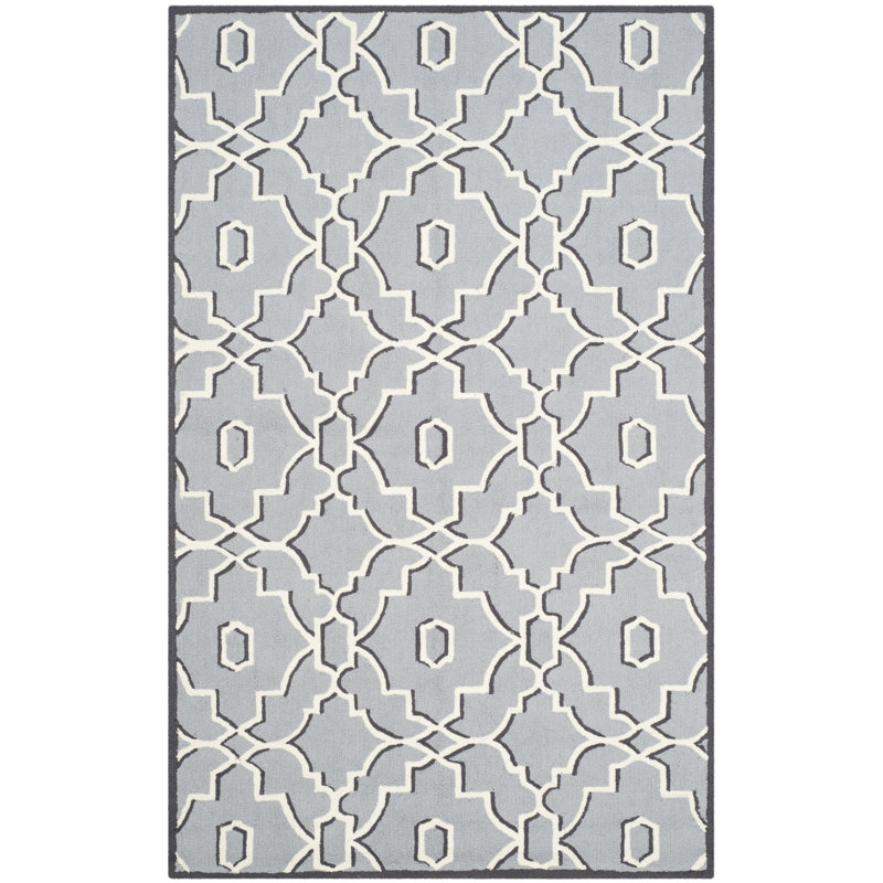 Ocilla Hand Hooked Performance Geometric Rug, Rectangle 3'6" x 5'6"