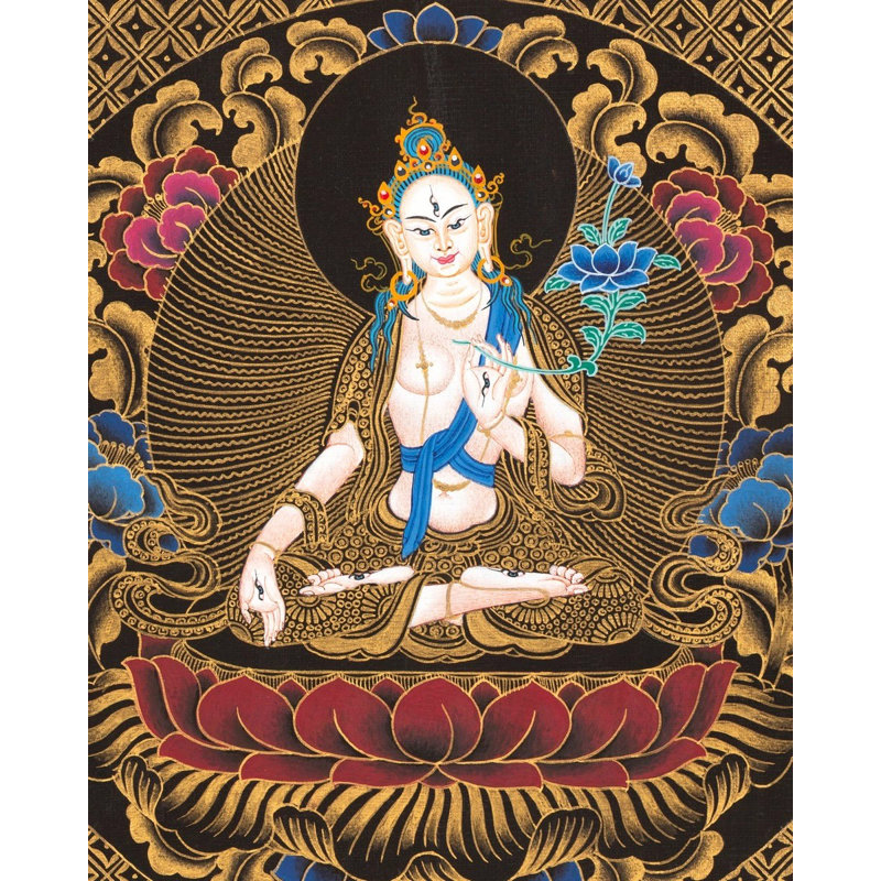 Mandala blanc Tara (Thangka sans brocart)