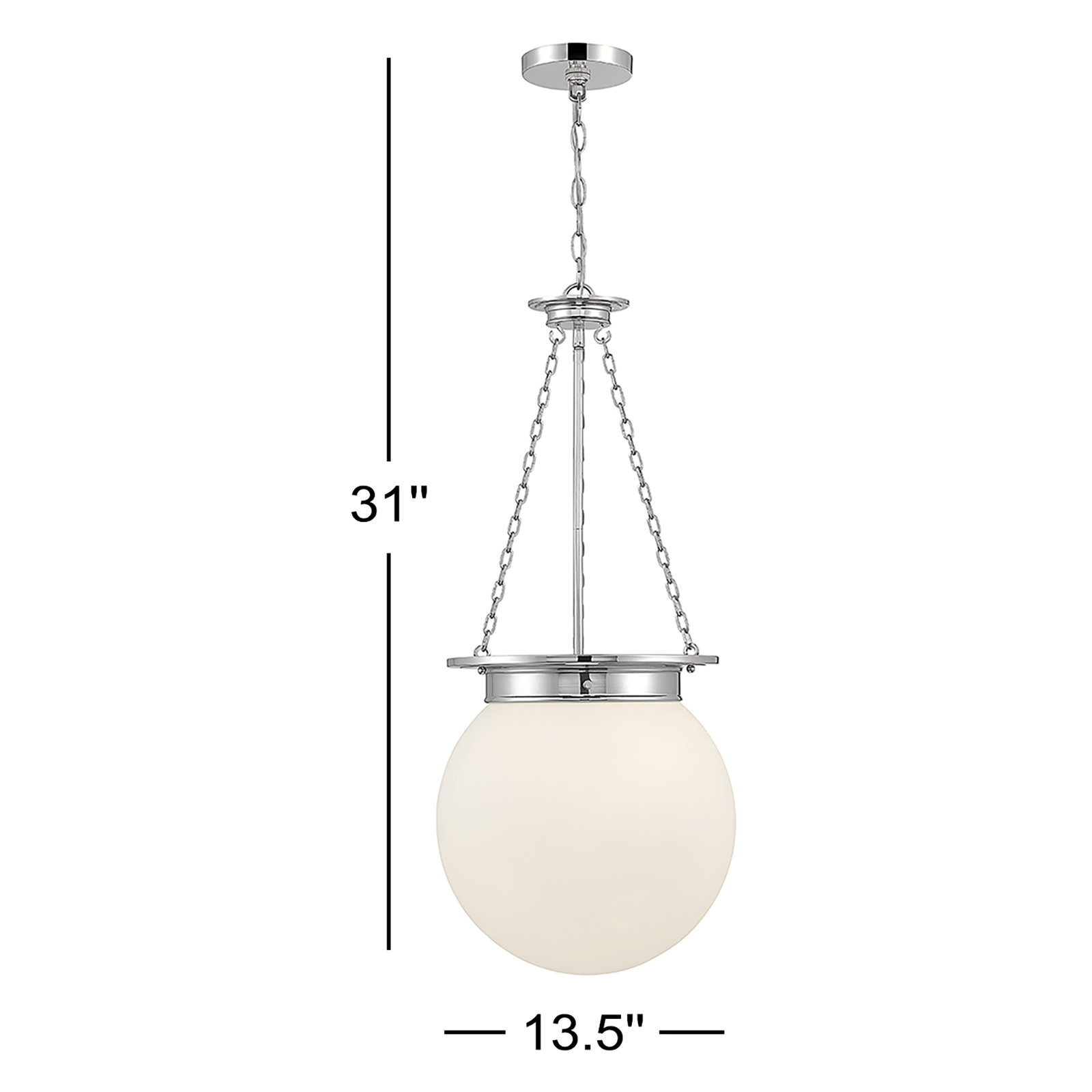 Chachi Dimmable 3-Light Pendant, Polished Nickel