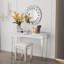 Albana Round Wood Framed Wall Mounted Accent Mirror in Silver