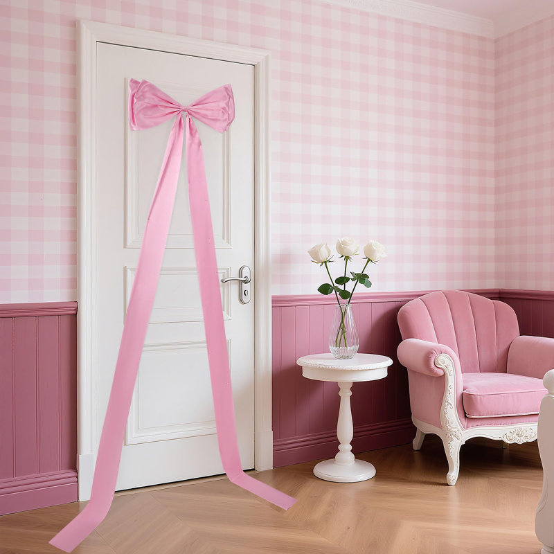 Arc surdimensionné, ruban de satin géant pour toile de fond murale, Rose