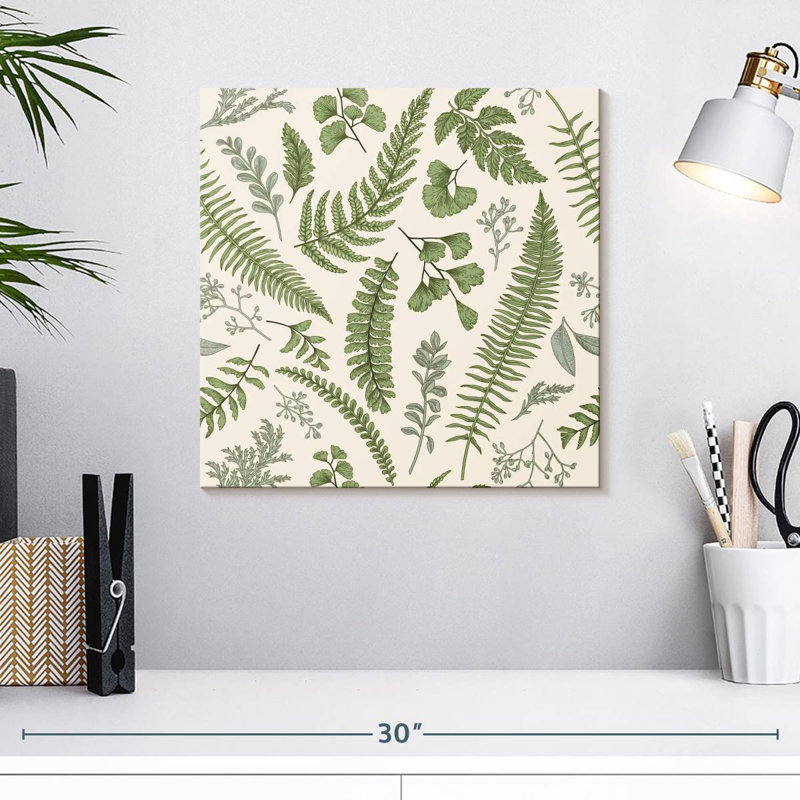 Motif de feuilles de plantes Harnek, H 16 po x l 16 po